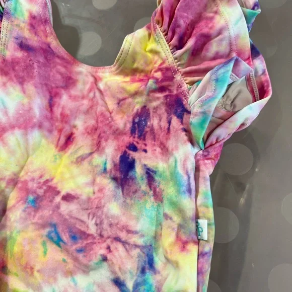 Posh Peanut Tie dye Rainbow one piece swimsuit for baby girl 0-3 - Picture 2 of 5